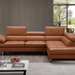 A761 Italian Leather Sectional in Caramel - Venini Furniture 