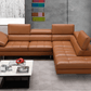 A761 Italian Leather Sectional in Caramel - Venini Furniture 