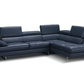 A761 Italian Leather Sectional in Blue - Venini Furniture 