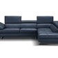 A761 Italian Leather Sectional in Blue - Venini Furniture 