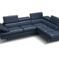 A761 Italian Leather Sectional in Blue - Venini Furniture 