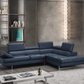 A761 Italian Leather Sectional in Blue - Venini Furniture 