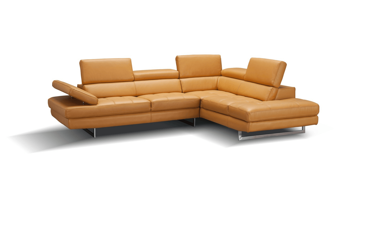 A761 Italian Leather Sectional in Freesia - Venini Furniture 