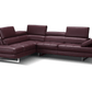 A761 Italian Leather Sectional in Maroon - Venini Furniture 