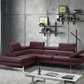 A761 Italian Leather Sectional in Maroon - Venini Furniture 