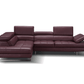 A761 Italian Leather Sectional in Maroon - Venini Furniture 