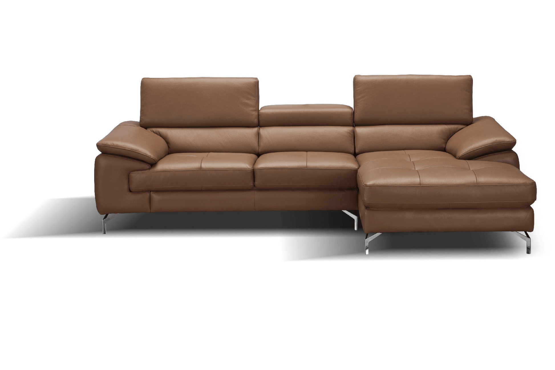 A973b Premium Leather Sectional in Caramel - Venini Furniture 