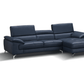 A973b Premium Leather Sectional in Blue - Venini Furniture 