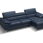 A973b Premium Leather Sectional in Blue - Venini Furniture 