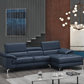 A973b Premium Leather Sectional in Blue - Venini Furniture 