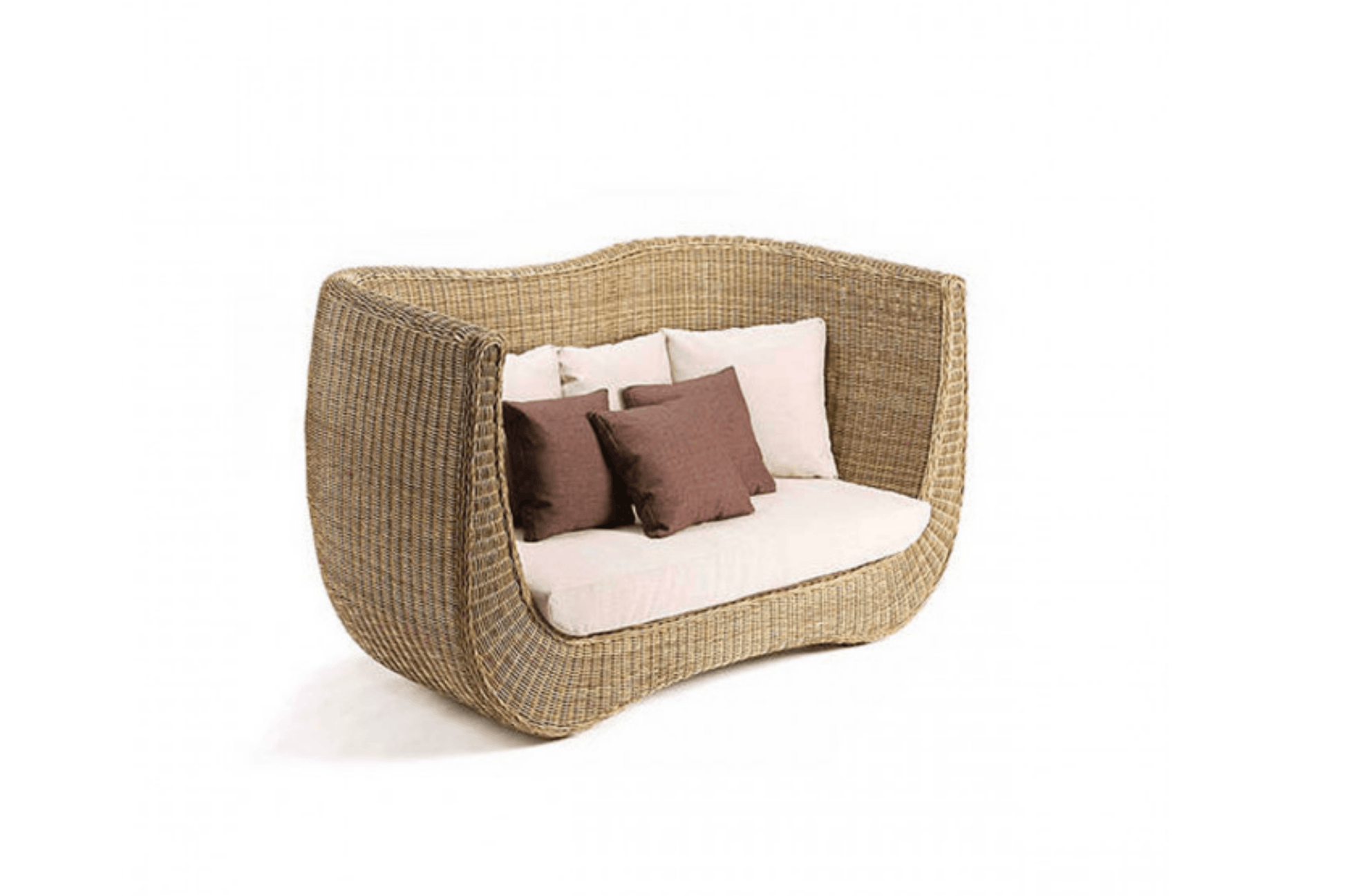 large scale designed loveseat styled daybed allows for easy placement poolside or on a balcony