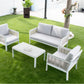 Santa Monica 4 PC Seating Set w/grey cushions SKU: PJO-3701-WHT-4PC - Venini Furniture 