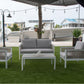 Santa Monica 4 PC Seating Set w/grey cushions SKU: PJO-3701-WHT-4PC - Venini Furniture 