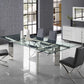  dining table in clear glass with polished