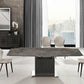 Olivia motorized dining table with dark gray oak base. - Venini Furniture 