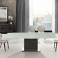 Olivia motorized dining table with dark gray oak base. - Venini Furniture 