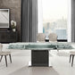 Olivia motorized dining table with dark gray oak base. - Venini Furniture 