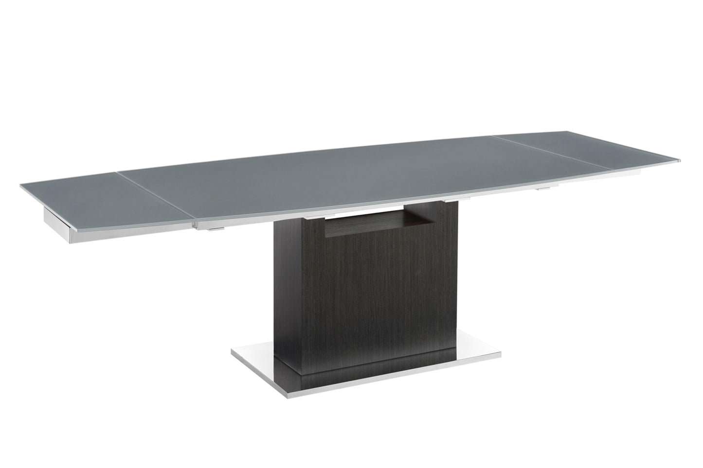 Olivia motorized dining table with dark gray oak base. - Venini Furniture 