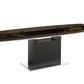 Olivia motorized dining table with dark gray oak base. - Venini Furniture 