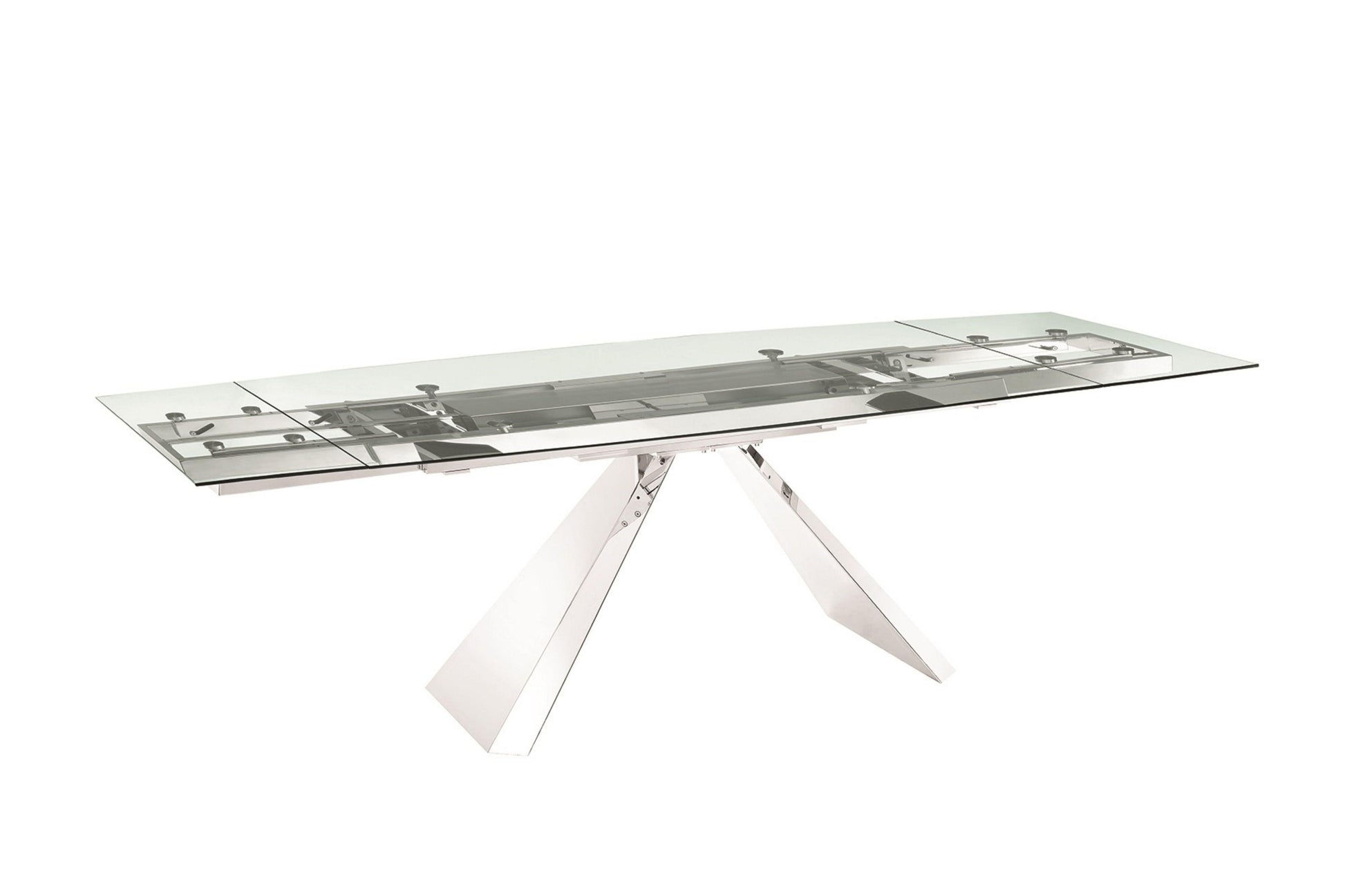 Stanza Dining Table with Polished Stainless Steel Model TC-MT04 - Venini Furniture 