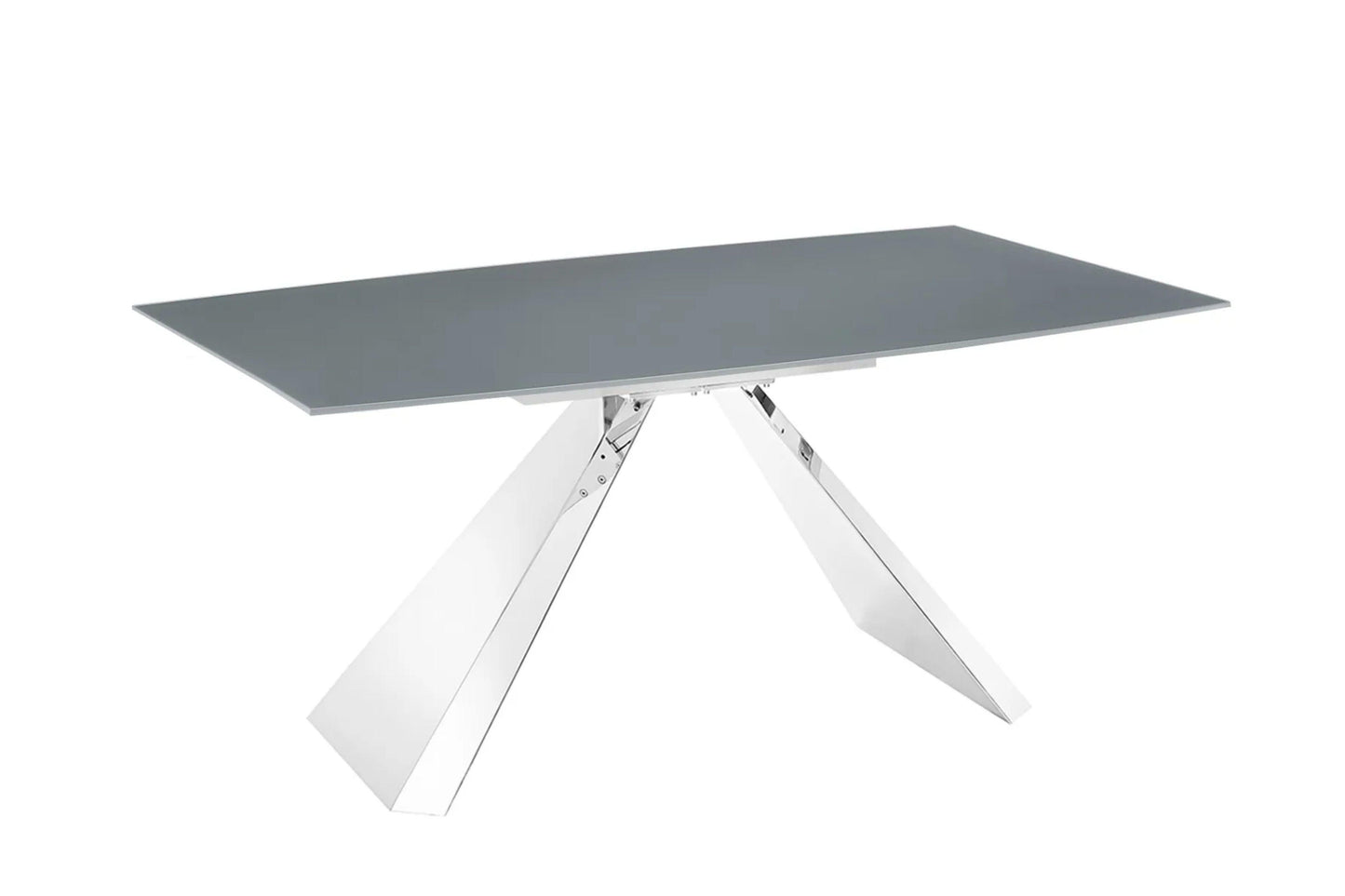 Stanza Dining Table with Polished Stainless Steel Model TC-MT04 - Venini Furniture 