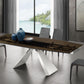 Stanza Dining Table with Polished Stainless Steel Model TC-MT04 - Venini Furniture 