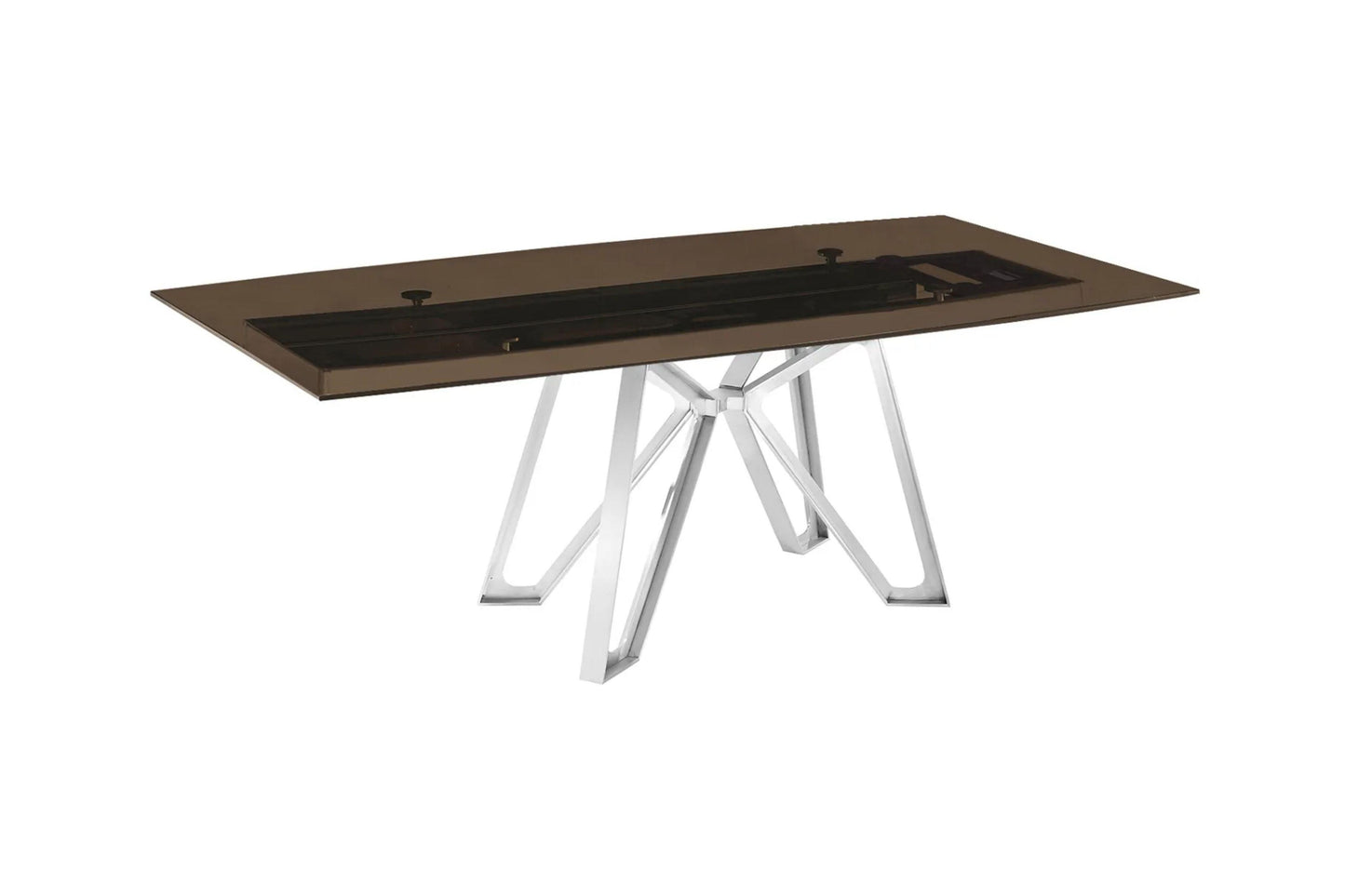 Dcota Dining Table With Brushed Stainless Steel - Venini Furniture 