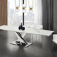 X BASE dining table with polished stainless steel - Venini Furniture 