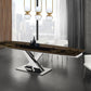 X BASE dining table with polished stainless steel - Venini Furniture 