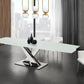 X BASE dining table with polished stainless steel - Venini Furniture 