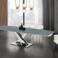 X BASE dining table with polished stainless steel - Venini Furniture 