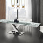 X BASE dining table with polished stainless steel - Venini Furniture 