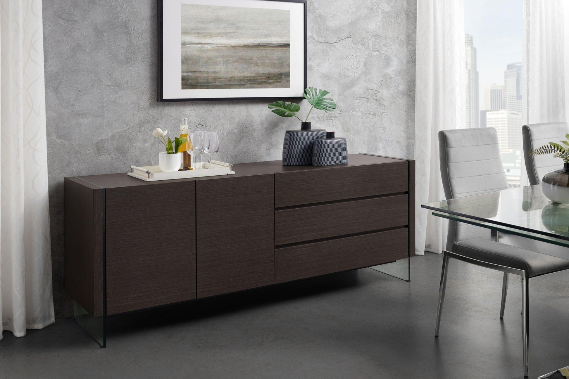 IL Vetro Buffet-Server Model CB-C3081W - Venini Furniture 