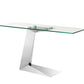 console table in clear bent glass