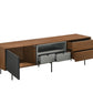 Calico Entertainment Center Dark Gray Light Gray Walnut Model CB-662 - Venini Furniture 