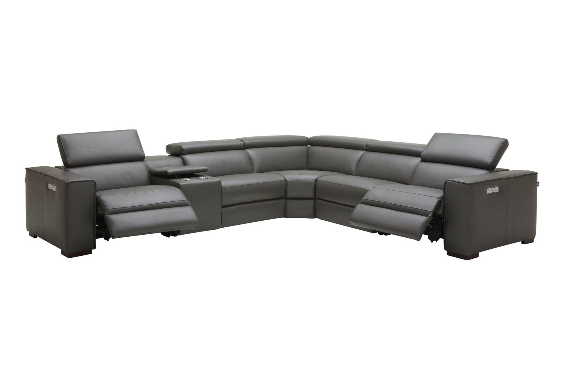 Picasso 6Pc Motion Sectional In Dark Grey - Venini Furniture 