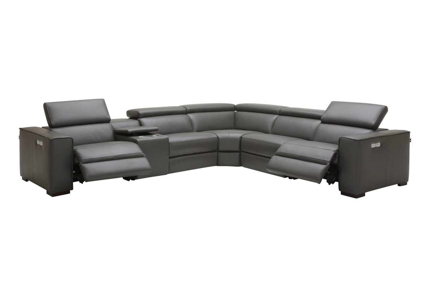 Picasso 6Pc Motion Sectional In Silver Grey - Venini Furniture 