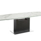 Olivia motorized dining table with dark gray oak base. - Venini Furniture 