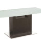 Olivia motorized dining table with dark gray oak base. - Venini Furniture 