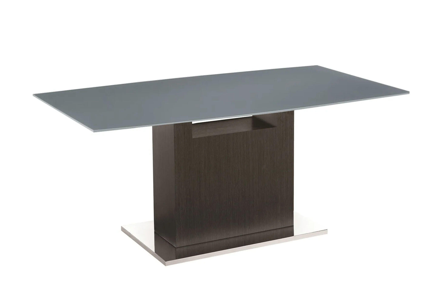 Olivia motorized dining table with dark gray oak base. - Venini Furniture 