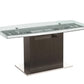 Olivia motorized dining table with dark gray oak base. - Venini Furniture 