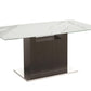 Olivia motorized dining table with dark gray oak base. - Venini Furniture 