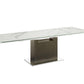 Olivia motorized dining table with dark gray oak base. - Venini Furniture 