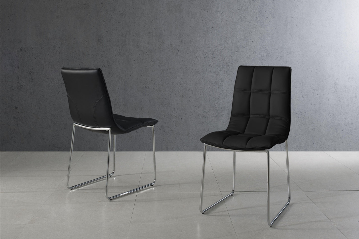 dining chair in black or white pu-leather