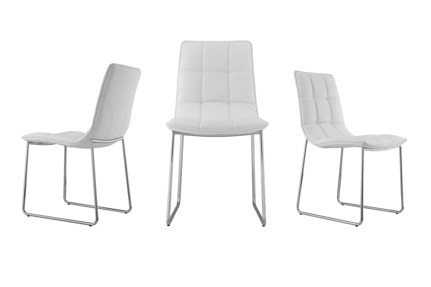 dining chair in black or white pu-leather