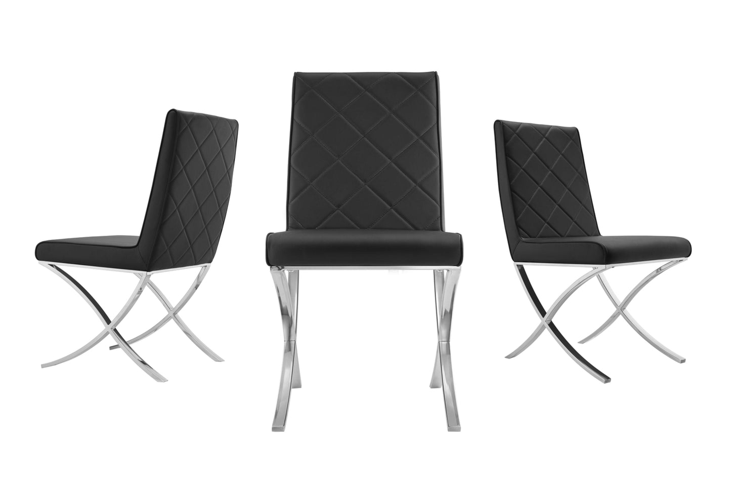 dining chair in black or white pu-leather