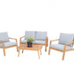 Belize 4 PC Seating Set w/beige cushions SKU: PJO-3102-NAT-4PC - Venini Furniture 