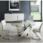 dining chair in white pu-leathe