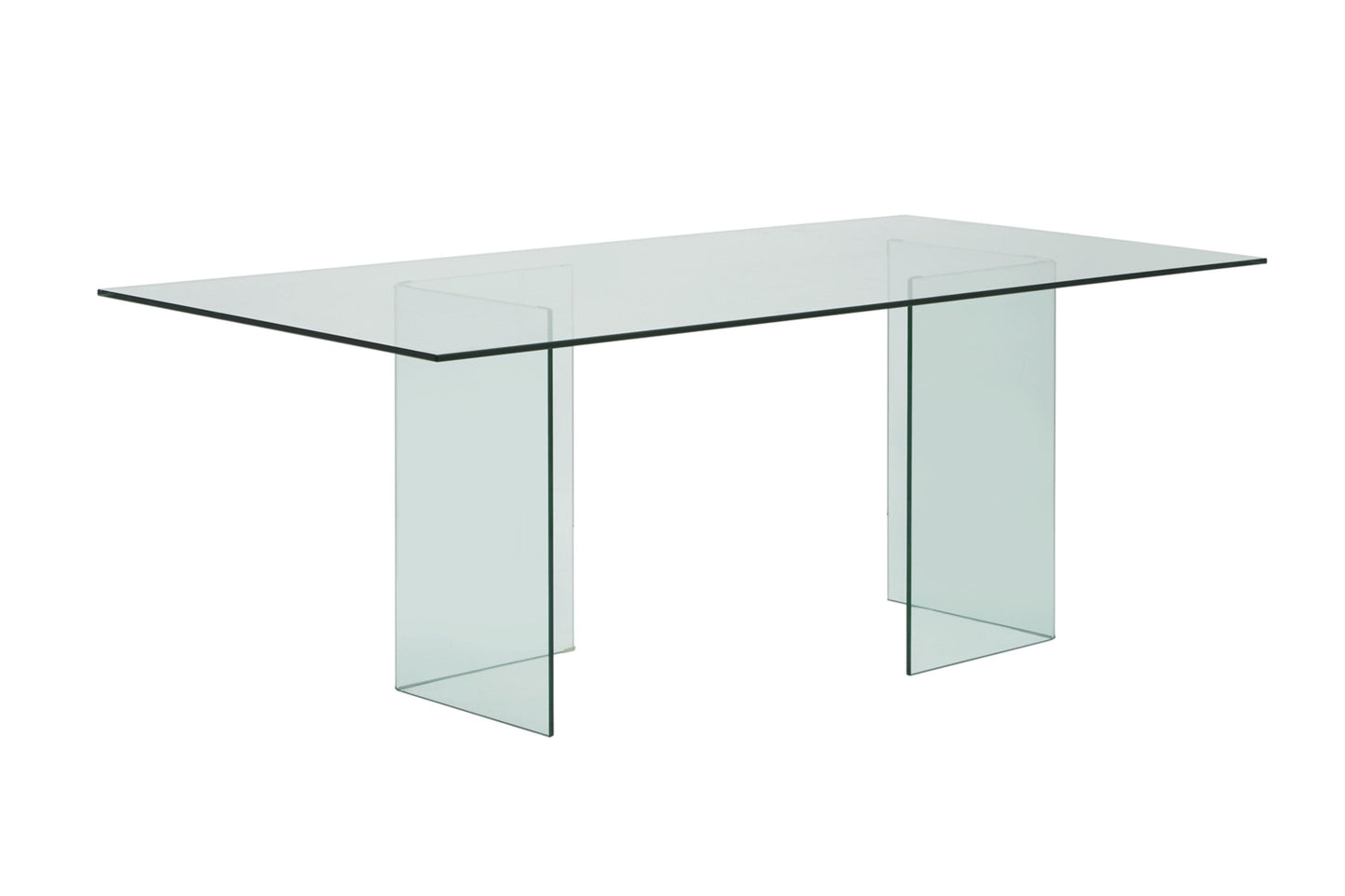 dining table in clear glass