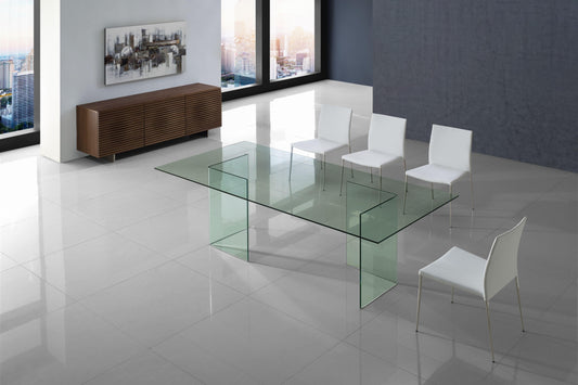 dining table in clear glass